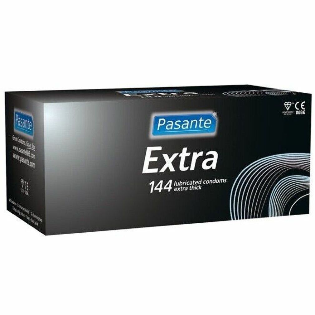 Préservatifs Pasante Extra, boîte de 144. Épais, lubrifiés.