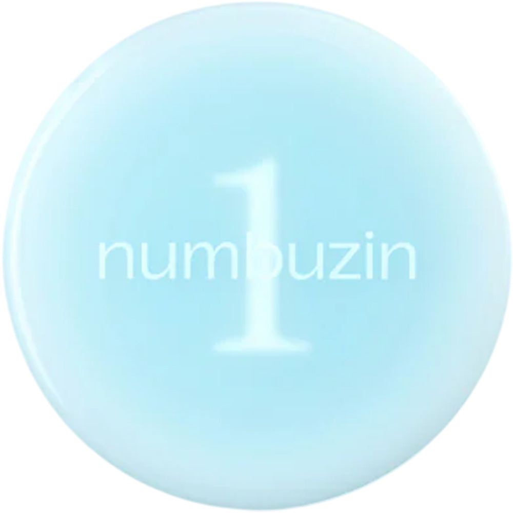 Contenant rond bleu clair avec 'numbuzin' et le chiffre '1' en blanc.