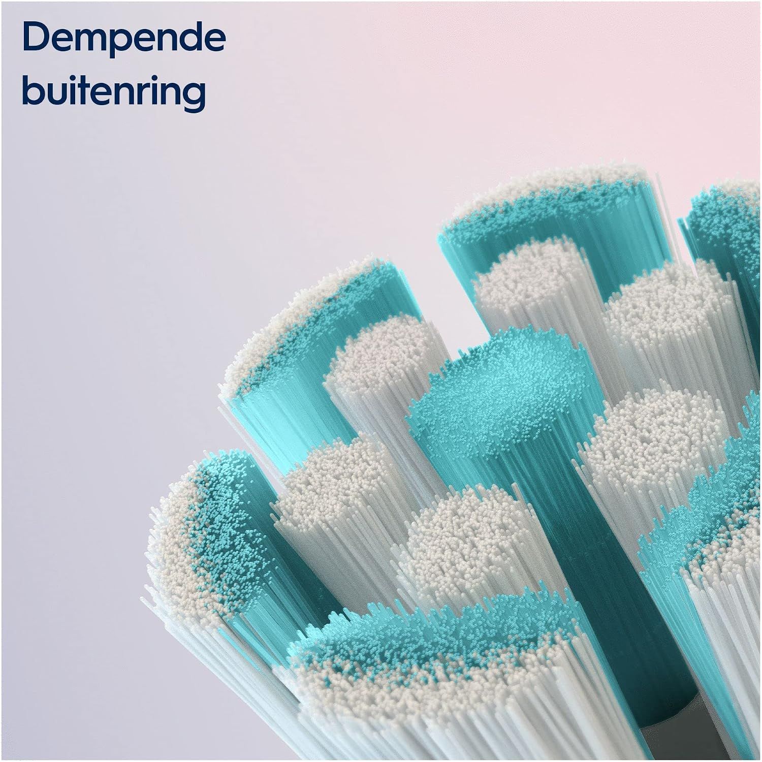 Gedetailleerde weergave van de borstelharen van een Oral-B iO opzetborstel.