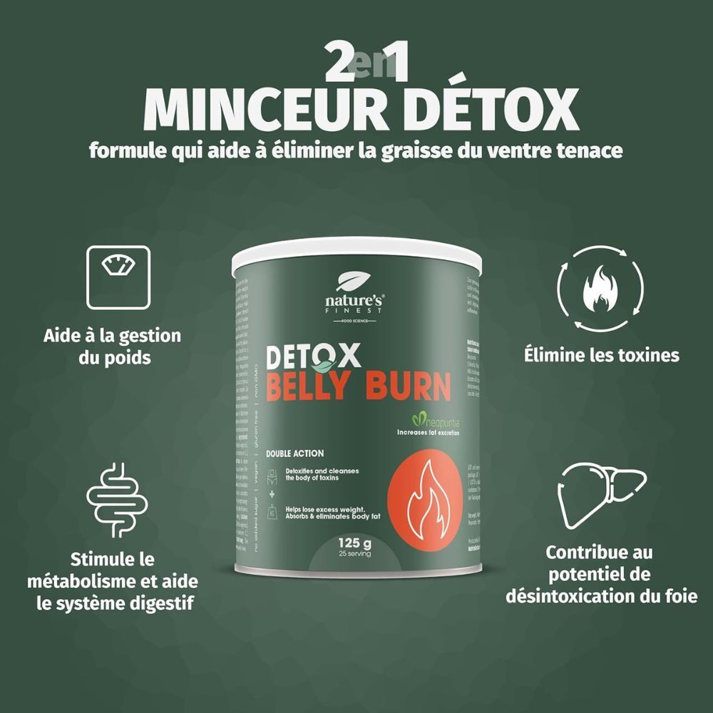 Nature's Finest Detox Belly Burn - Détox, perte de poids & brûleur de graisses