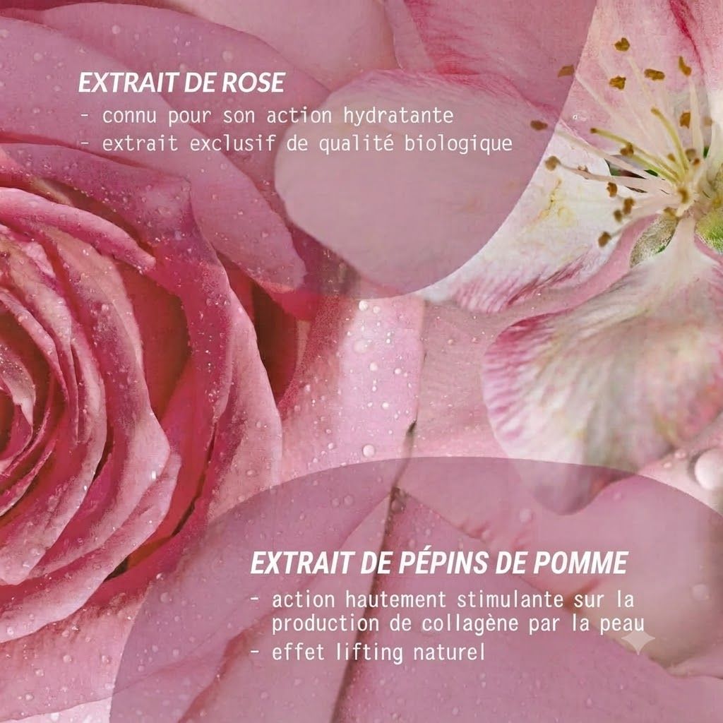 Tube et boîte de crème contour des yeux LOGONA avec illustration de rose.