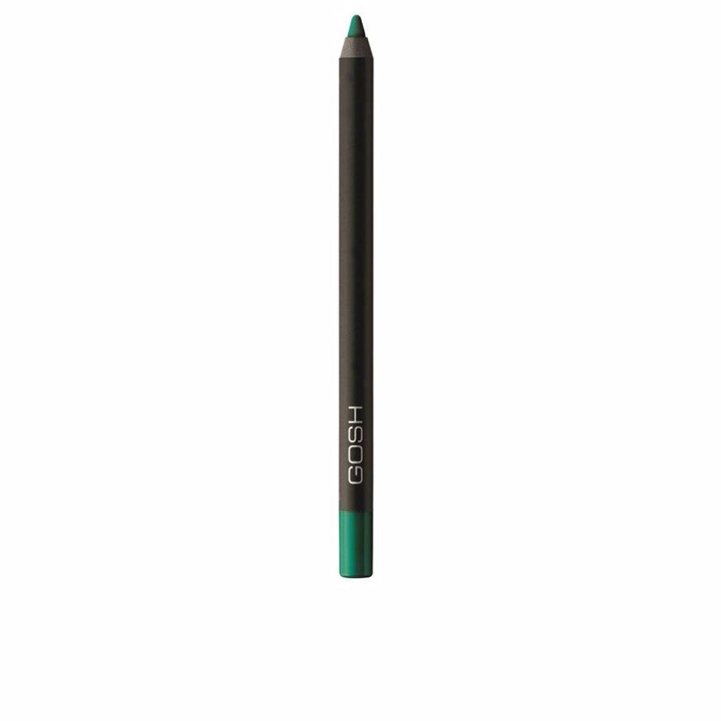 Groene Gosh Velvet Touch eyeliner. Zwarte potlood met groen uiteinde. Gosh-logo op het potlood.