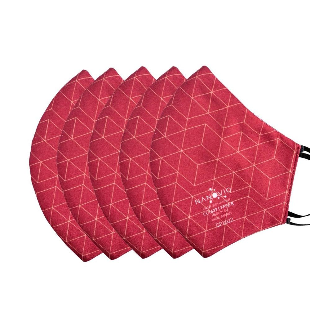 Nanovio FFP2 Maske réutilisable - Mosaïque Rouge