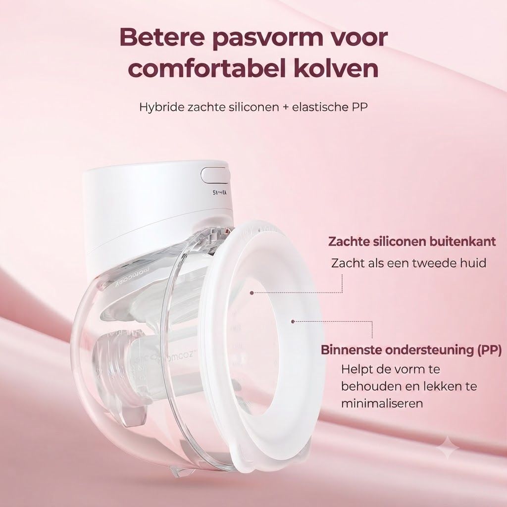 Borstkolfonderdeel van transparant plastic en witte siliconen.
