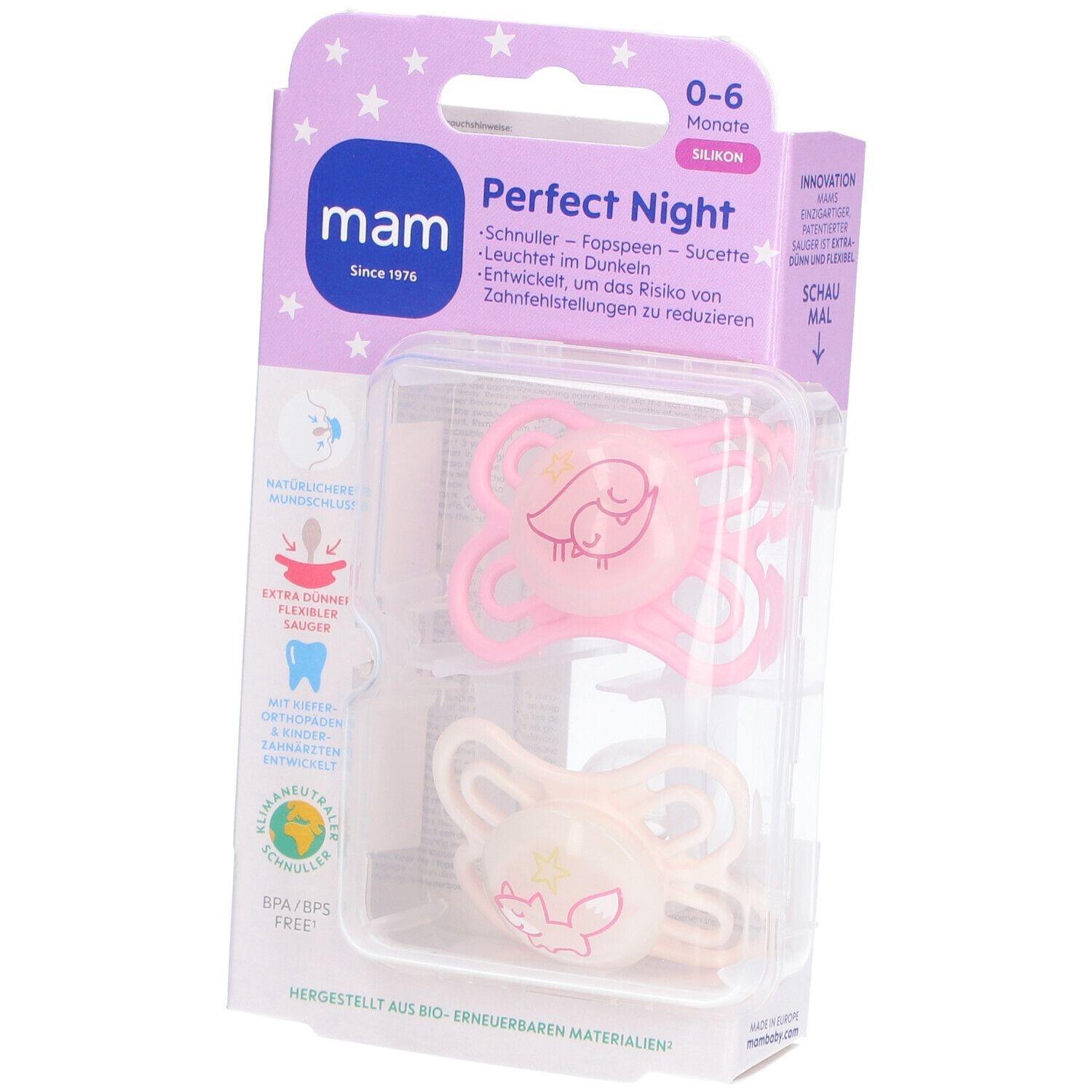 Mam Perfect Night Siliconen Fopspeen 0-6 Maanden