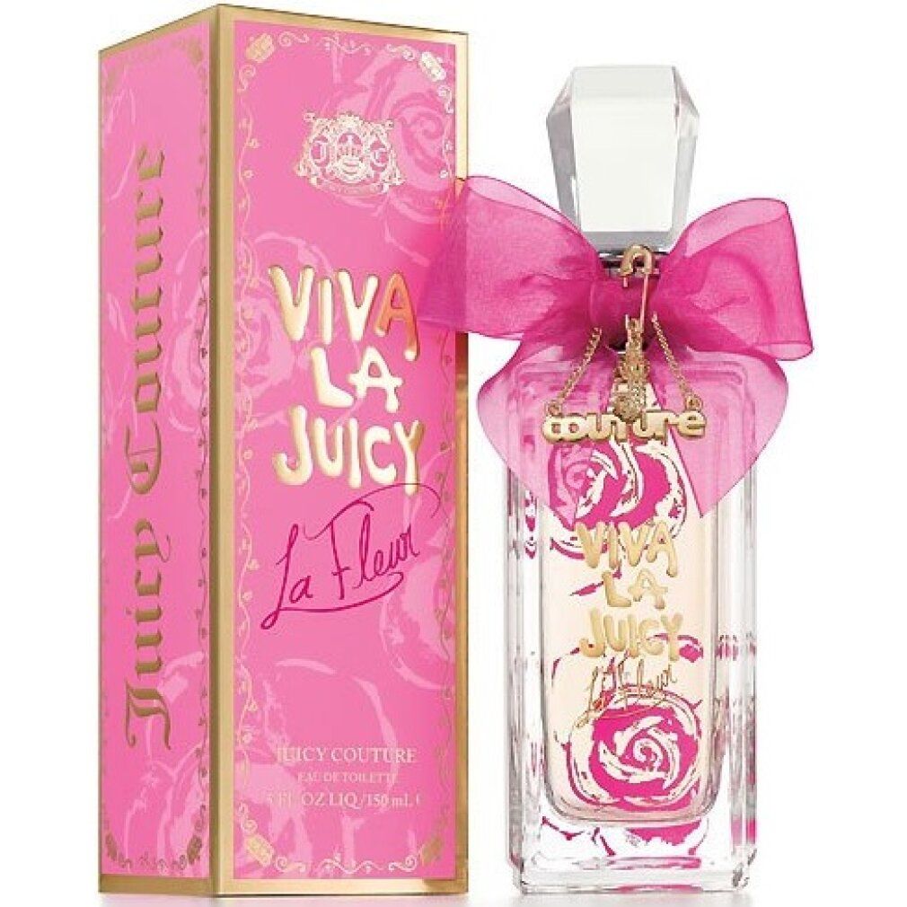 Viva La Juicy La Fleur Eau de Toilette fles met roze strik en doos.