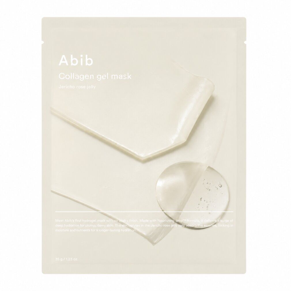 Emballage Abib Collagen Gel Mask avec goutte de gel et couches.