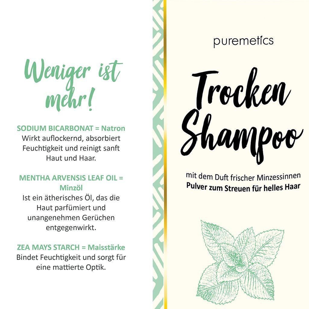 puremetics - Droogshampoo "Pepermunt" (voor licht haar)