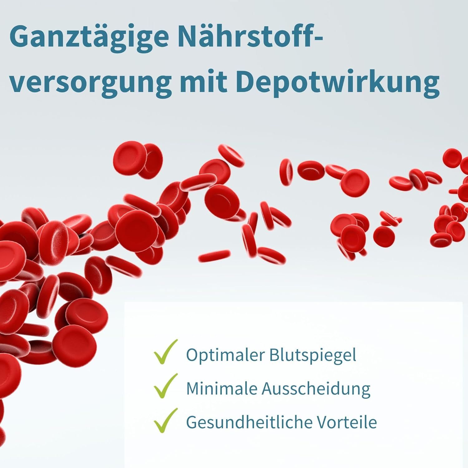 Graphique de globules rouges soulignant l'approvisionnement nutritionnel toute la journée avec effet dépôt.