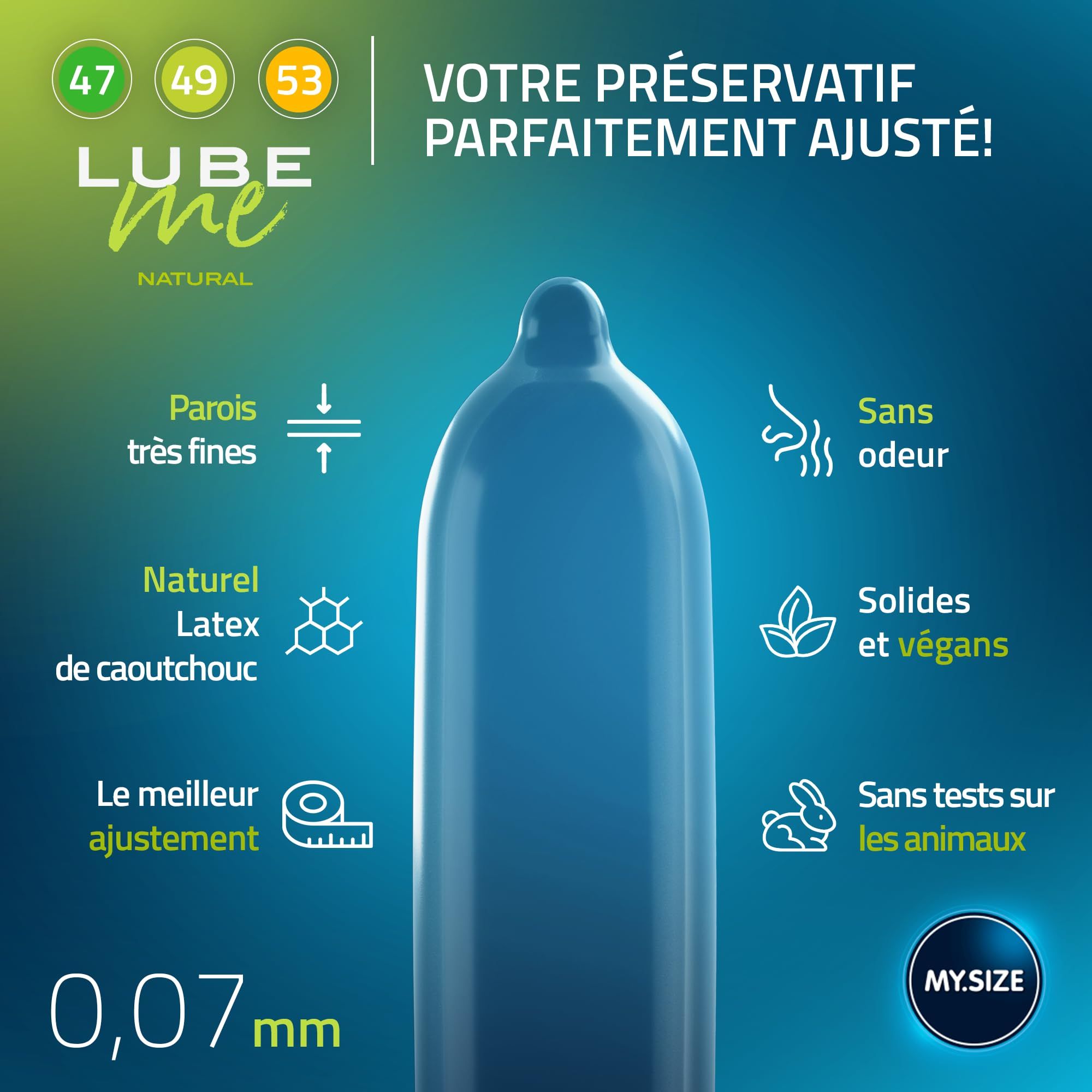 MY.SIZE Préservatifs + LUBE ME Natural Set