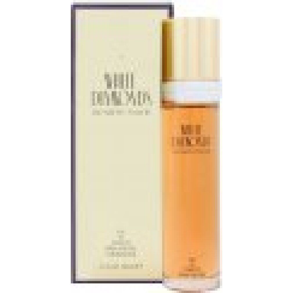 White Diamonds Eau de Toilette fles en doos. Gouden dop, zilveren ring, opschrift. Doos.