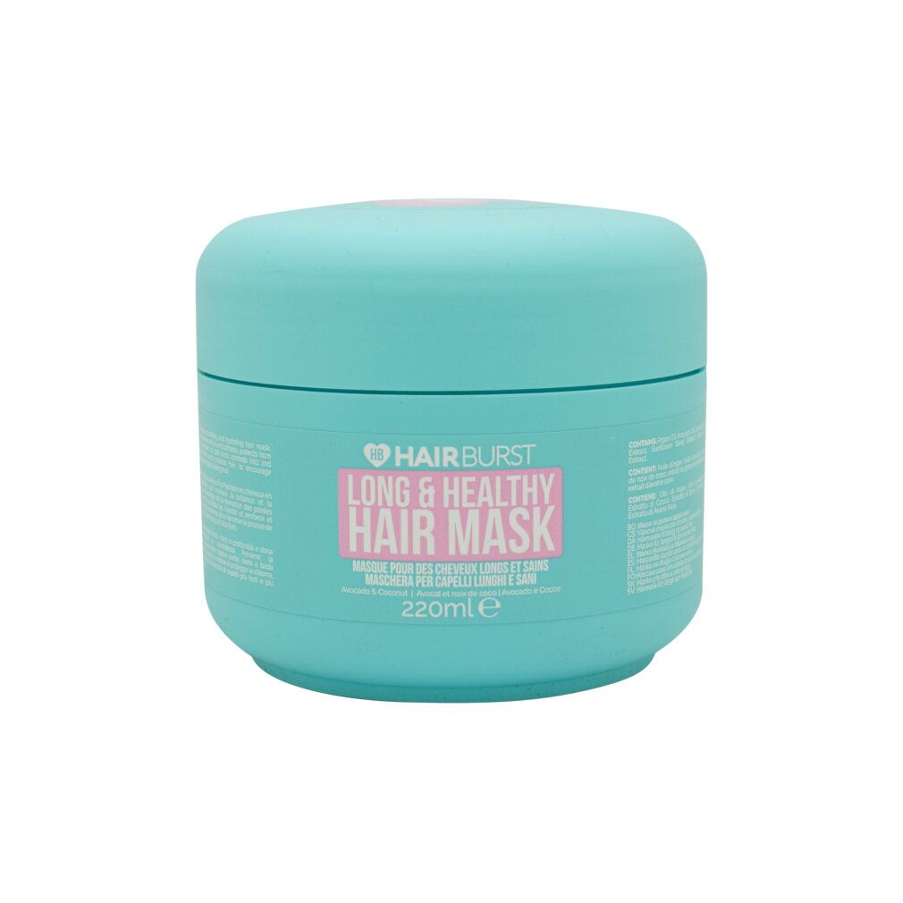 Turquoise pot voor haarmasker "Hairburst Long & Healthy Hair Mask", 220ml.
