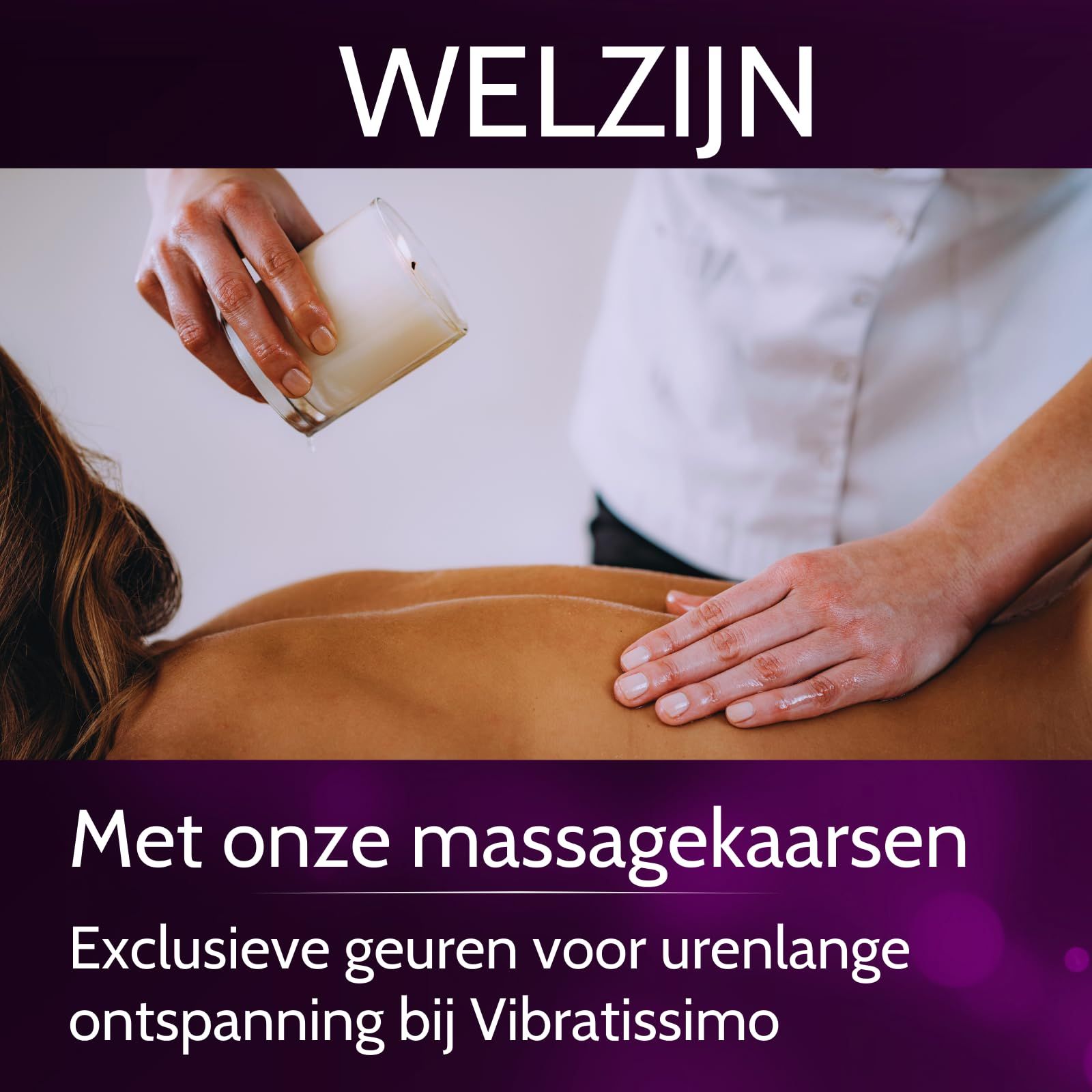 Vibratissimo Massagekaars Vanille in metalen blik, deksel open.