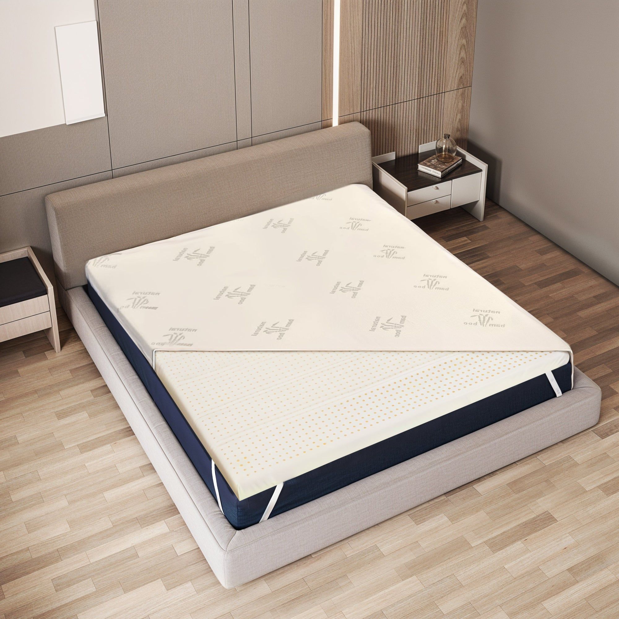 The White Stone Topper 165x195 cm van Natuurrubber, Afneembaar 5 cm