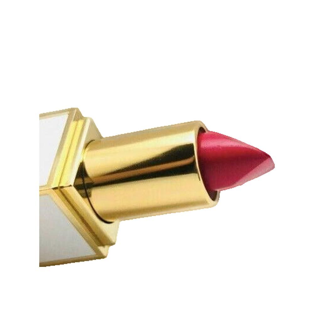 Close-up van een lipstick. Roze punt. Gouden huls.