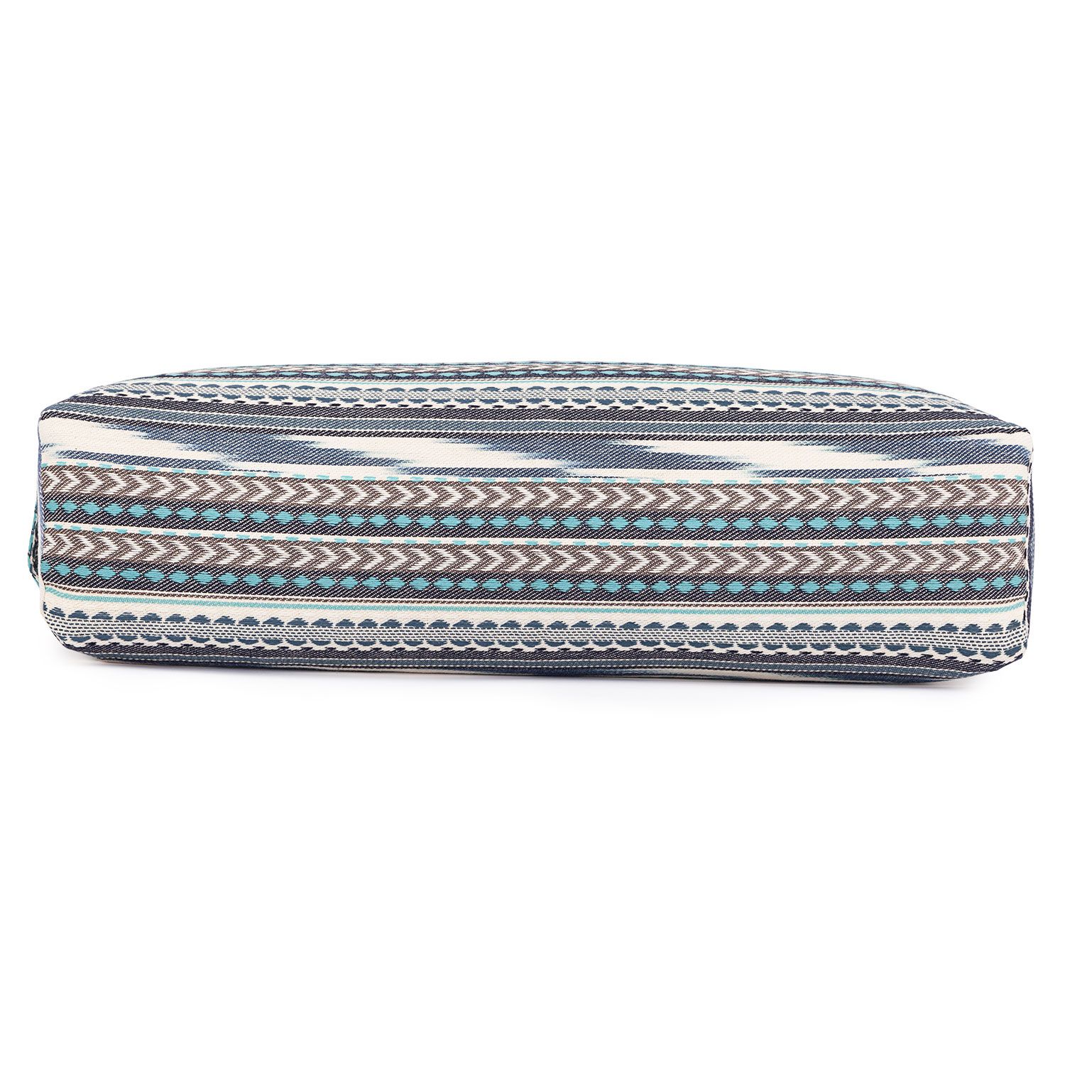 bodhi ETHNO Collectie: Salamba (rechthoekig) yoga bolster, zwart-wit-blauw