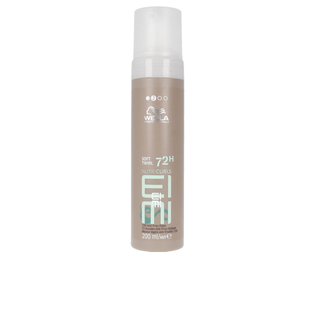 Wella Eimi Nutricurls Soft Twirl. Bruine fles met witte dop. Tekst: Soft Twirl, 72H, Eimi, 200 ml.