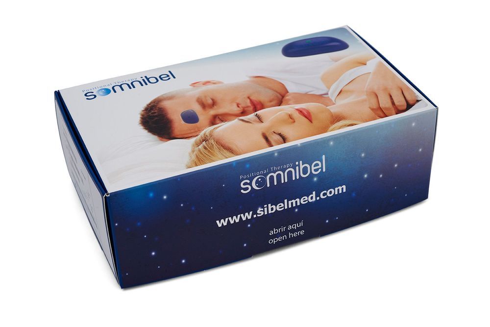 Boîte avec image du produit. Inscriptions 'somnibel' et 'sibelmed'.