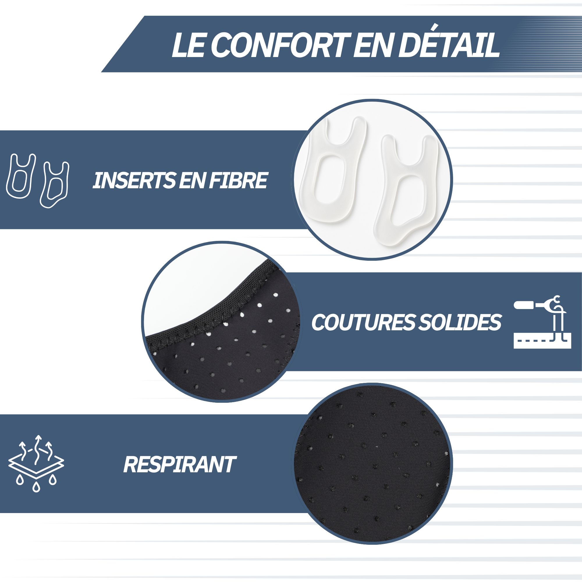 Jambe avec chevillère protégeant l'articulation et améliorant la circulation.