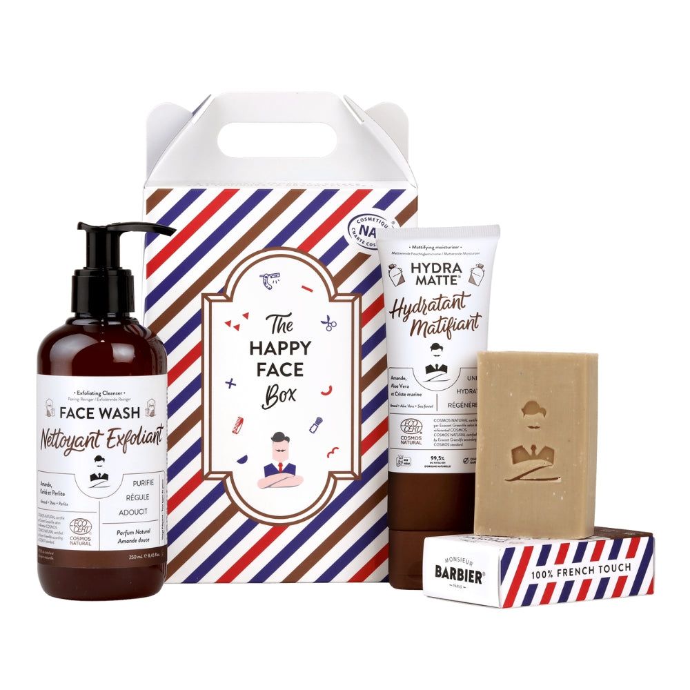 Monsieur BARBIER - Gezichtsverzorgingsset voor heren - THE HAPPY FACE BOX