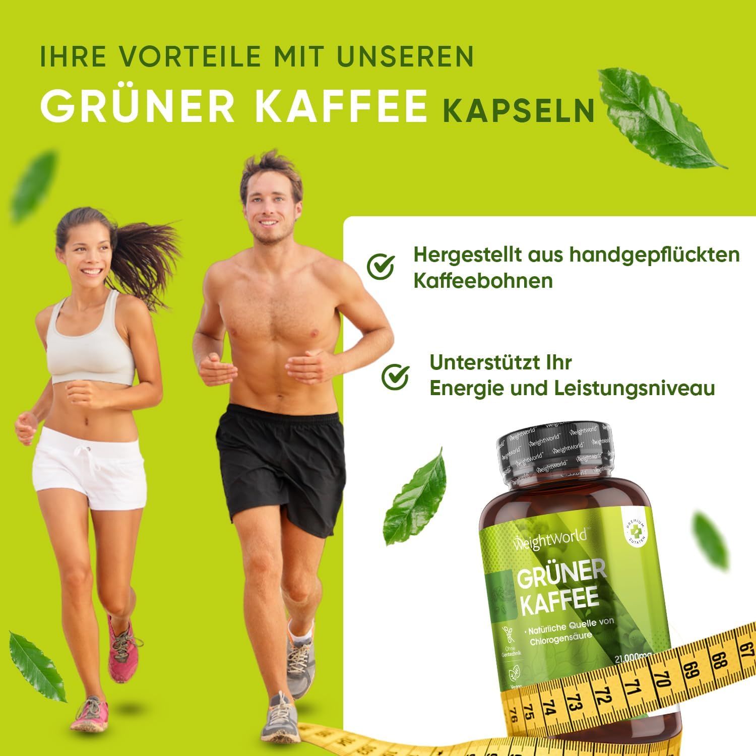 WeightWorld Groene Koffie capsules: Gemaakt van handgeplukte koffiebonen.