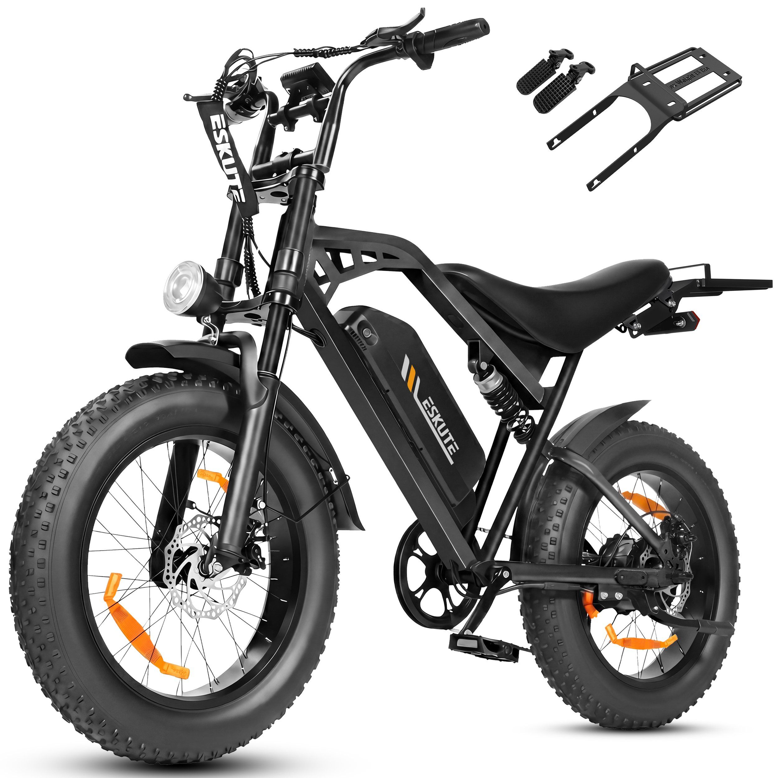 ESKUTE V202 Vélo électrique tout-terrain, batterie 48 V 20,8 Ah