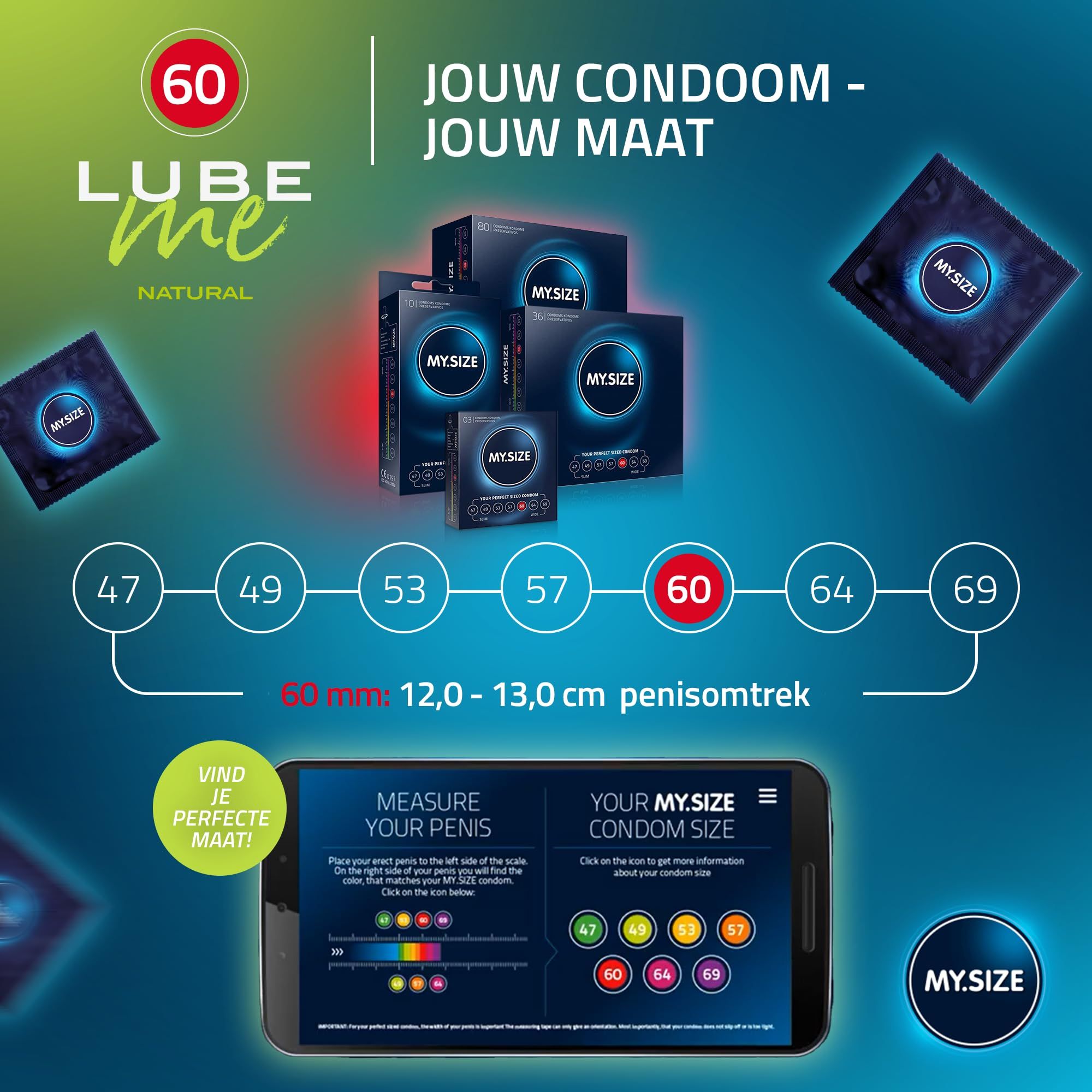 MY.SIZE PRO Condooms + LUBE ME Natural + Body Candle Set