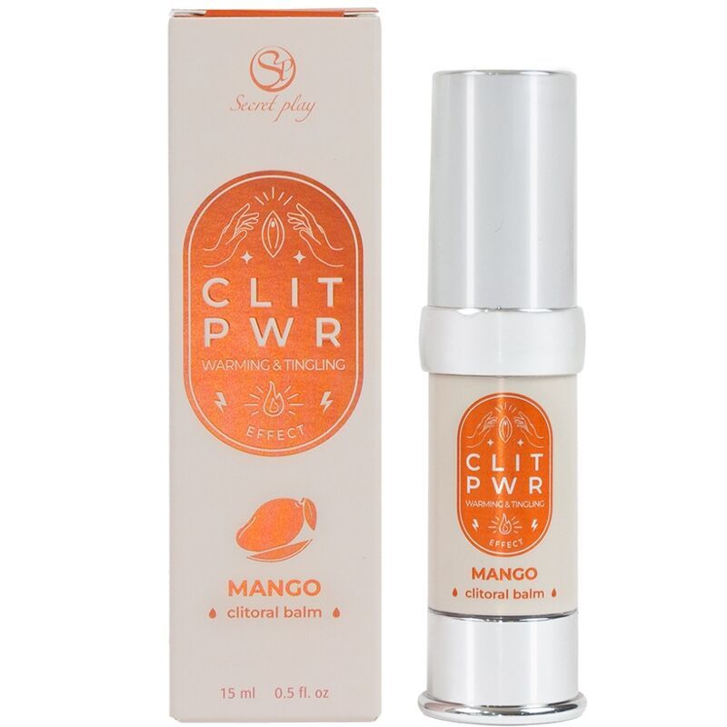 Fles en doos van CLIT PWR Mango balsem.