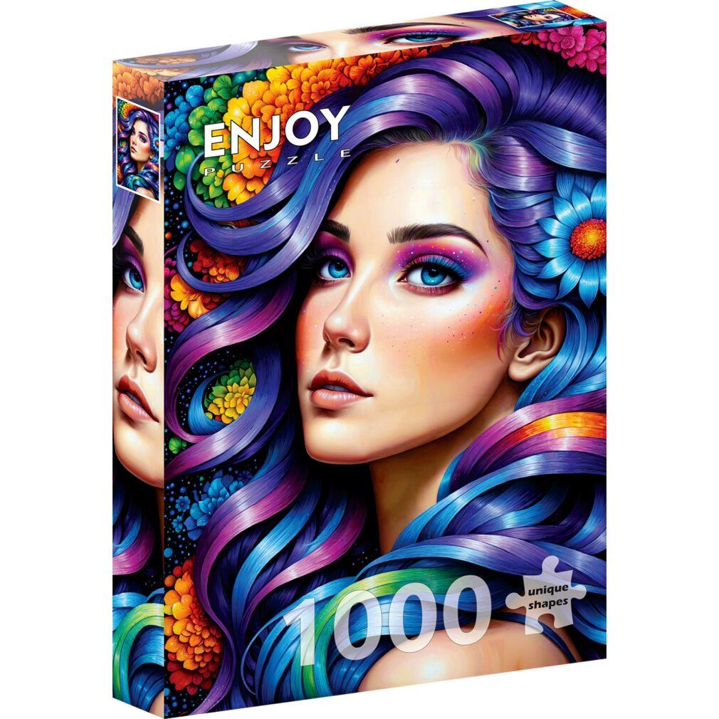 Geniet van Rainbow Flowers Puzzel 1000 Delen