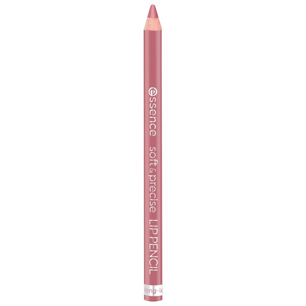 Roze lippotlood. Opschrift: Essence, soft & precise, LIP PENCIL. Punt geslepen.