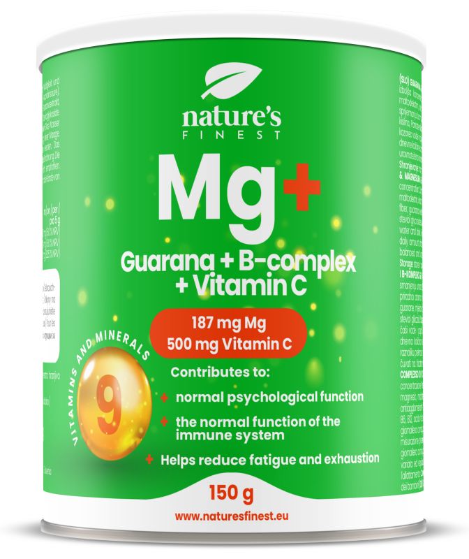 Pot Nature's Finest Mg+ Guarana + B-complex + Vitamin C drinkpoeder, 150 g.
