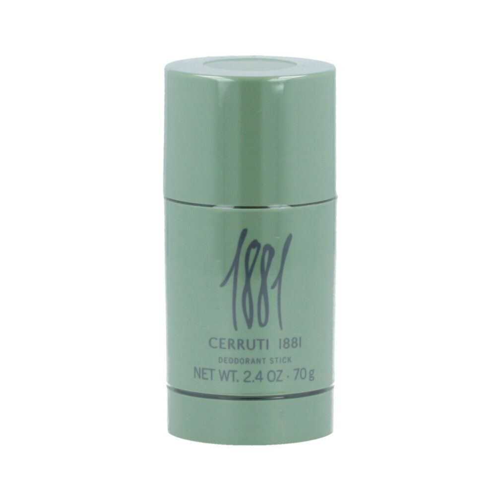 Stick déodorant vert. Inscription: 1881, Cerruti 1881, Deodorant Stick, Net Wt. 2.4 OZ. - 70g.