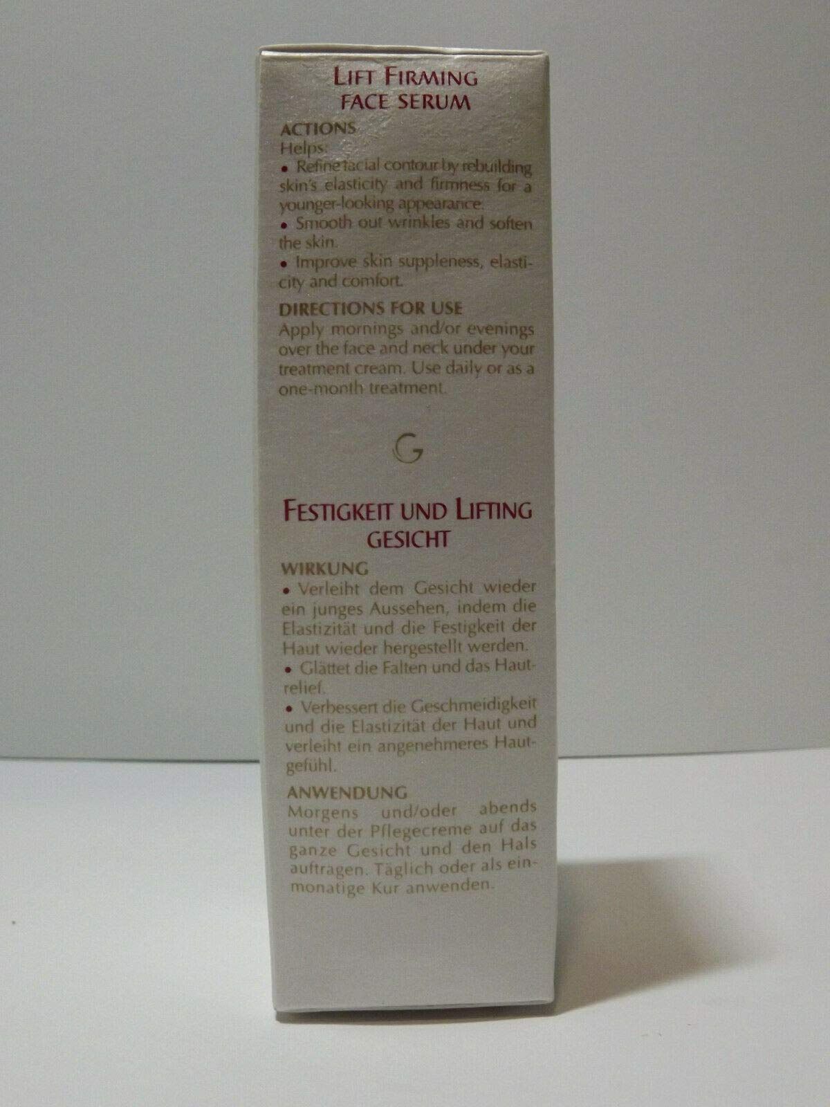 Guinot Liftosome Serum verpakking: achterkant met gebruiksinstructies en beschrijving van de werking.