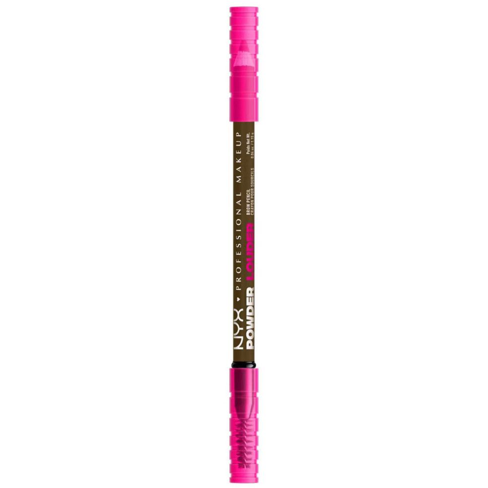 Dubbel wenkbrauwpotlood. NYX Powder Louder. Roze accenten.