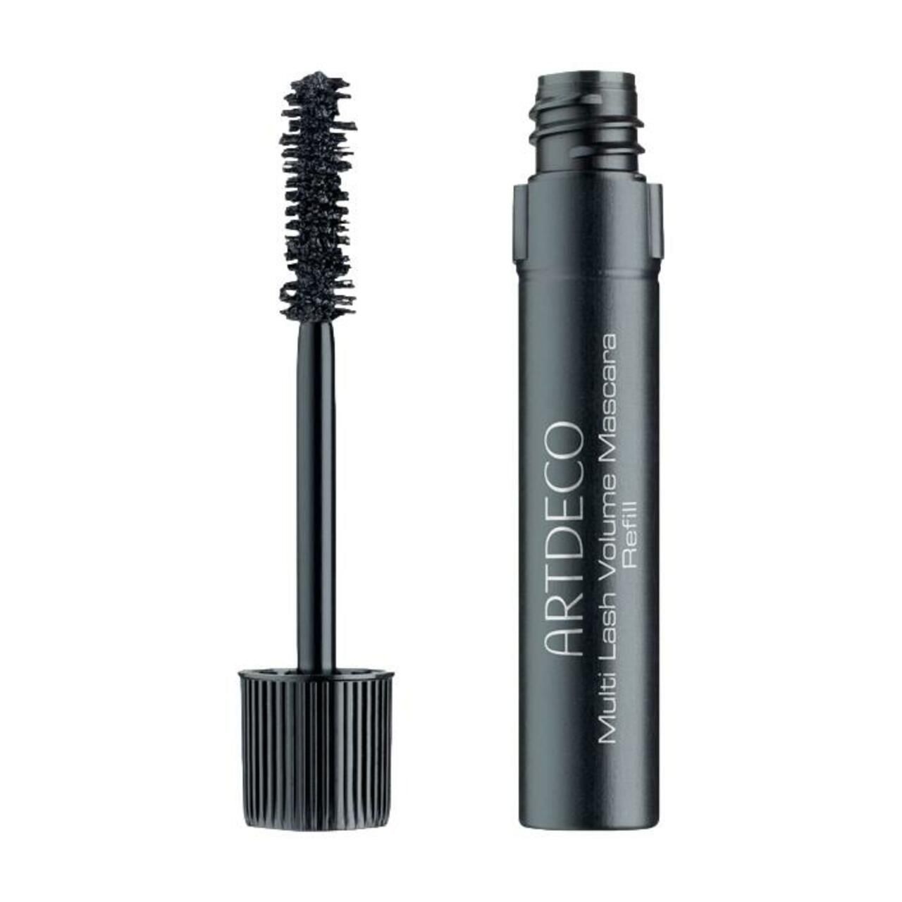 Zwarte mascara navulling met borstel. Artdeco Multi Lash Volume Mascara Refill. Zwarte huls, zwarte borstel.