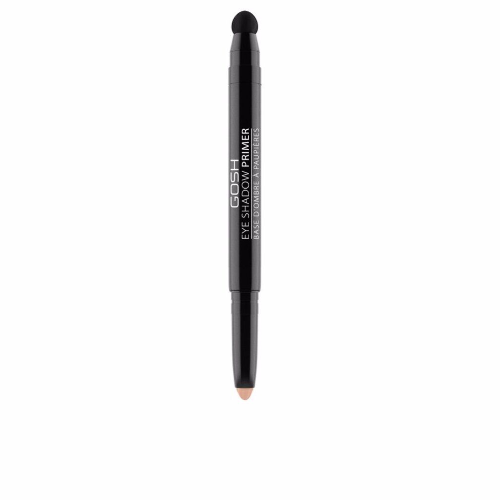 Applicateur double. En haut: éponge. En bas: base teintée. Stylo noir avec impression GOSH Eye Shadow Primer.