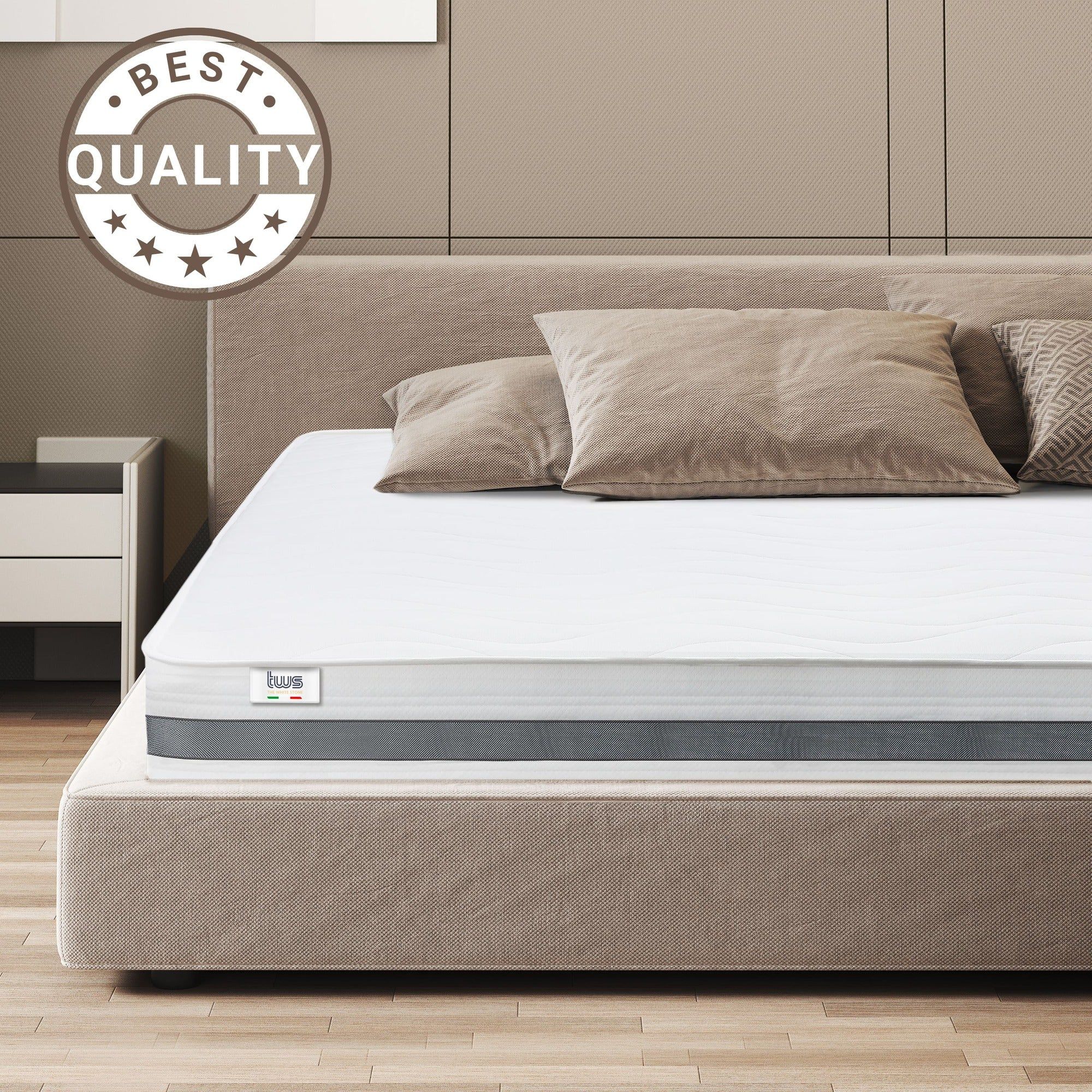 The White Stone Matras Pocketvering en Memory 90x200 20 cm