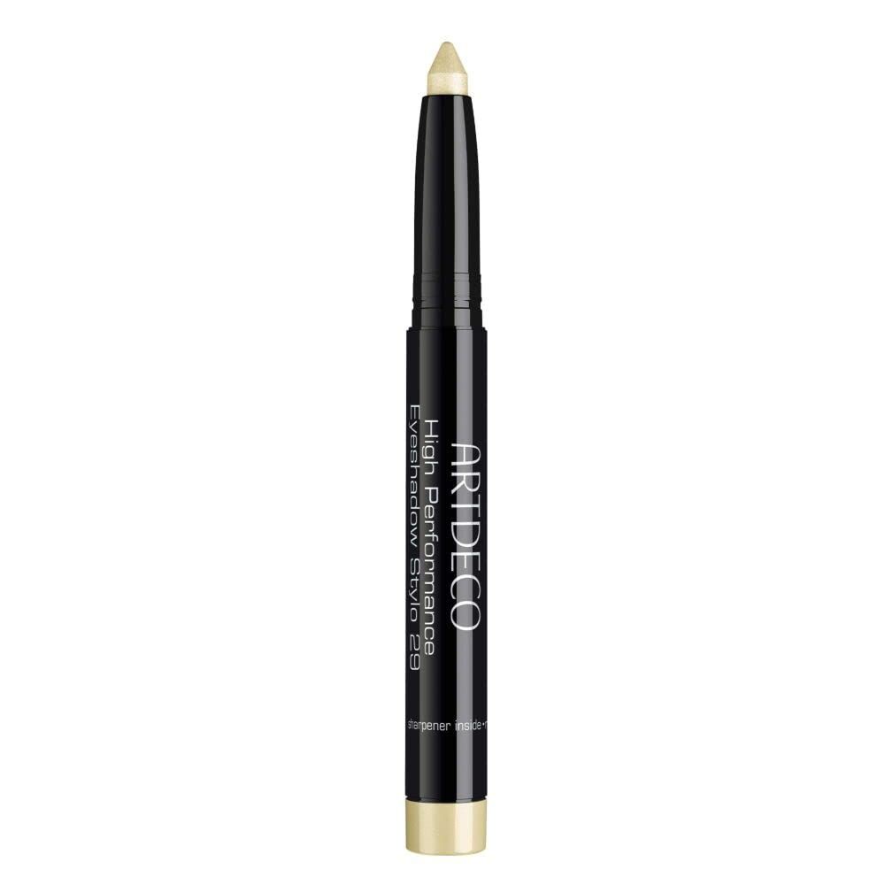 ARTDECO High Performance Eyeshadow Stylo in lichtgeel. Zwarte stift met ingebouwde puntenslijper.