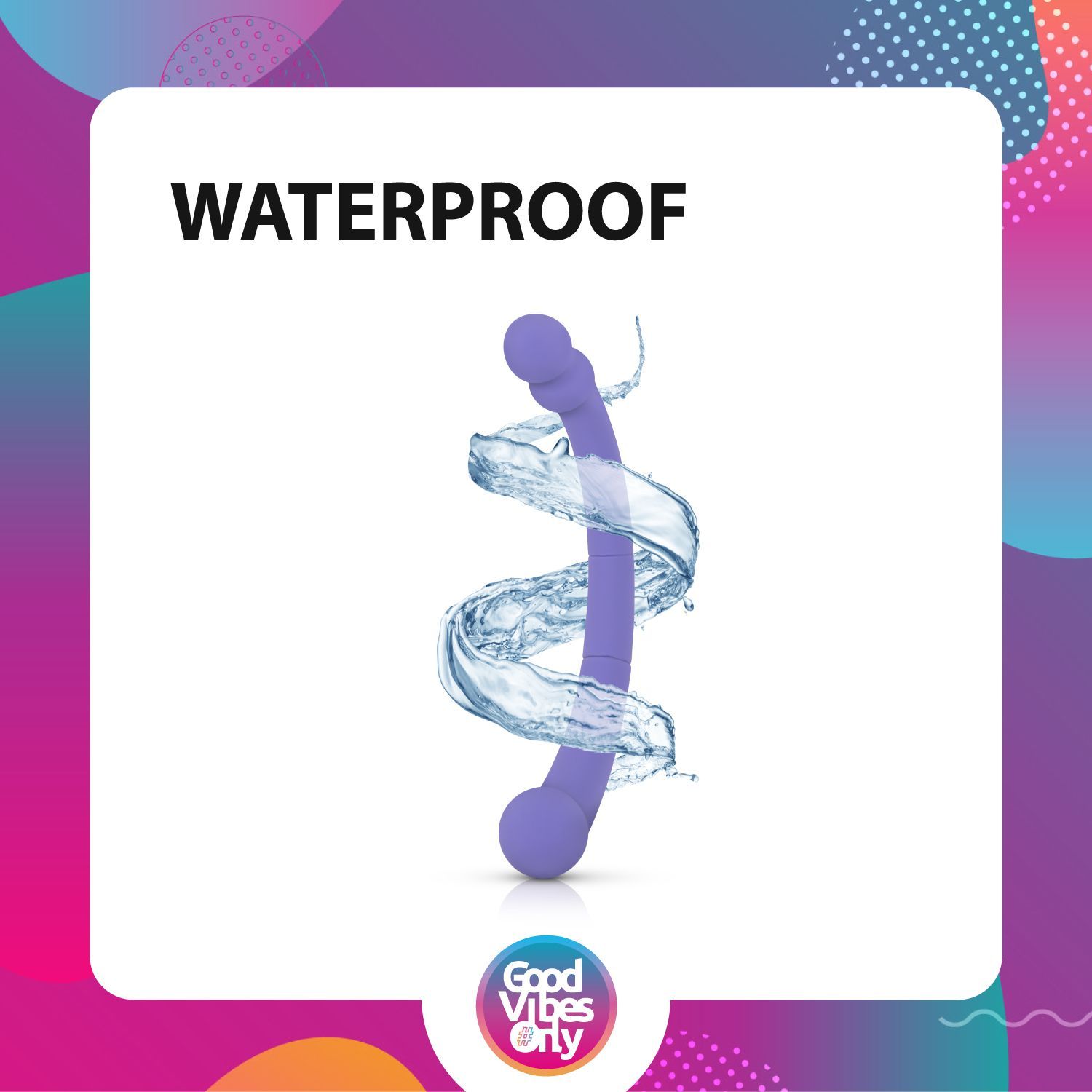 Produit violet entouré d'eau. Le produit est étanche.