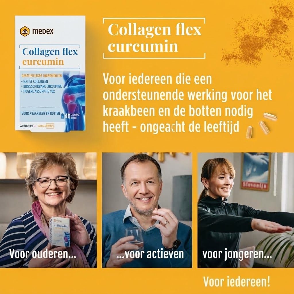 Vergelijkingstabel Medex Collagen flex Curcumin met andere aanbieders, toont ingrediënten en voordelen.