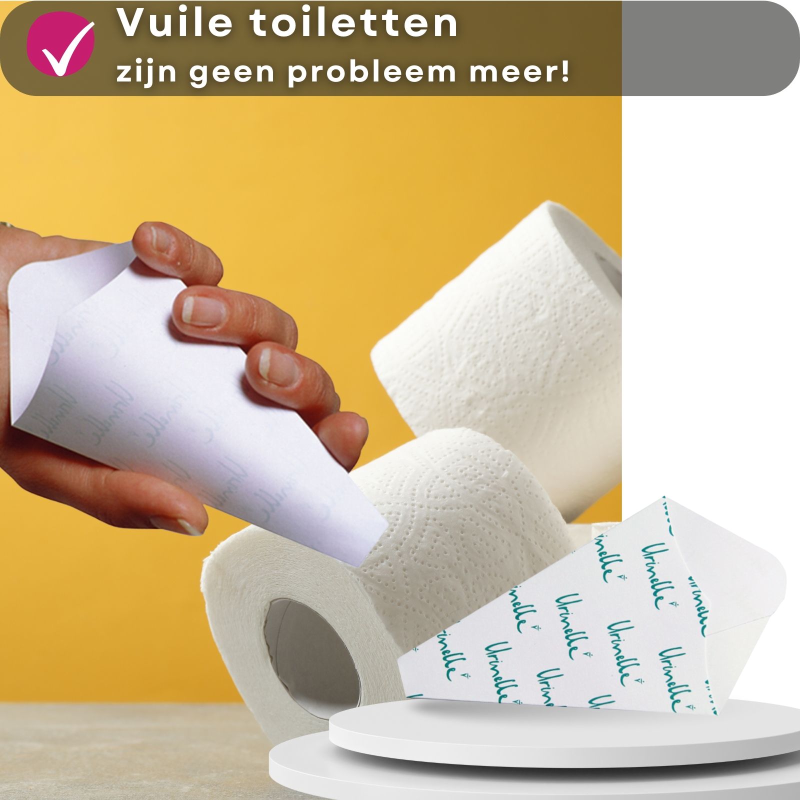 Urinelle. 7 stuks. Verpakking met product. Urinelle urinoirs.