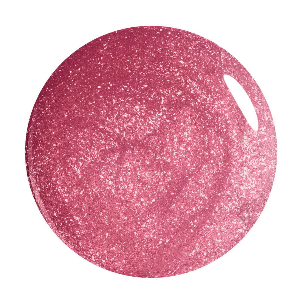 Tache ronde rose avec texture scintillante. Sur fond blanc.