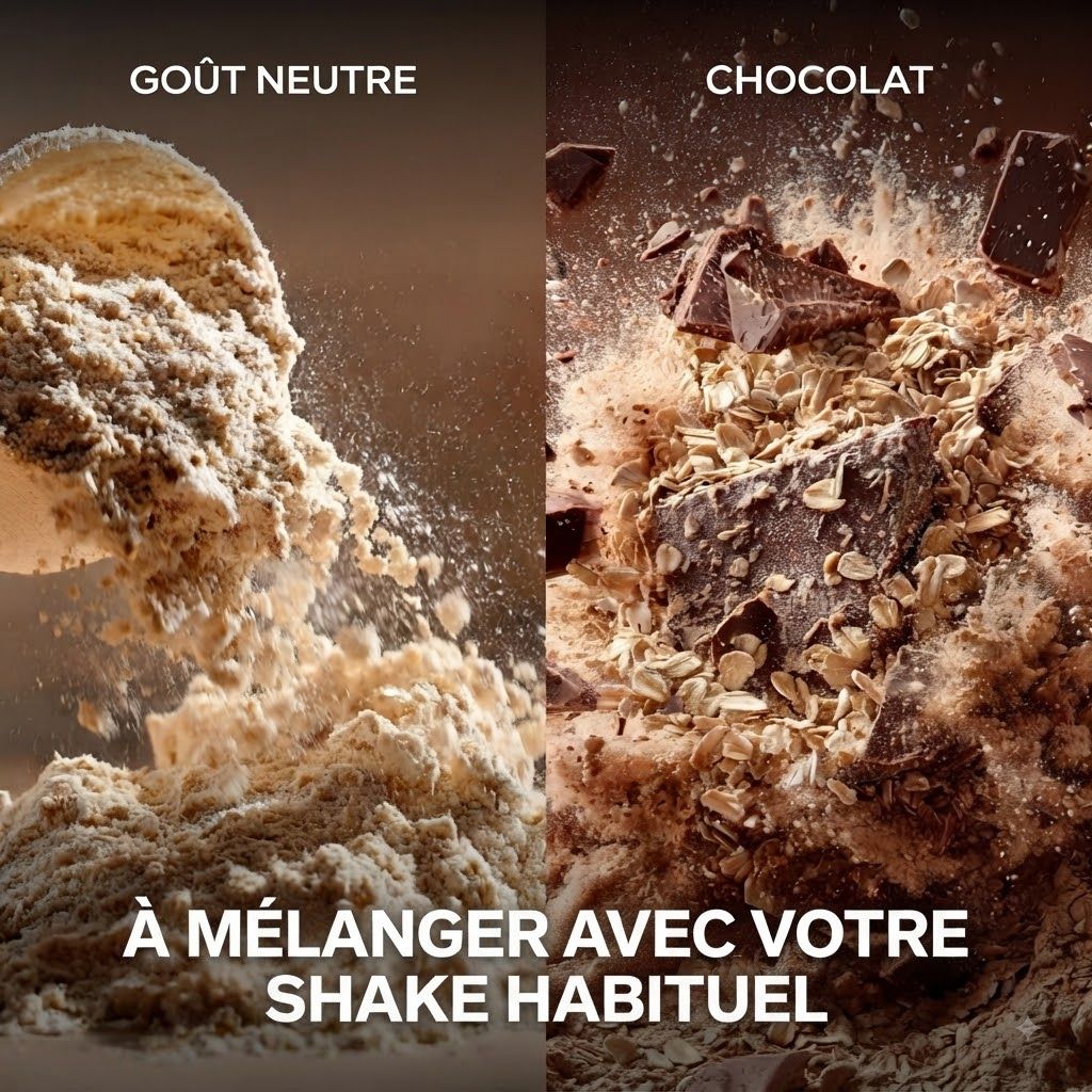 Poudre saveur neutre versée d'une cuillère.