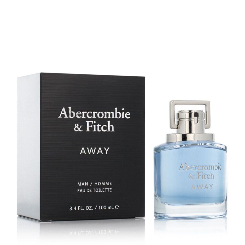 Eau de Toilette pour homme. Flacon et boîte avec logo et nom du produit. Liquide bleu dans un flacon en verre.