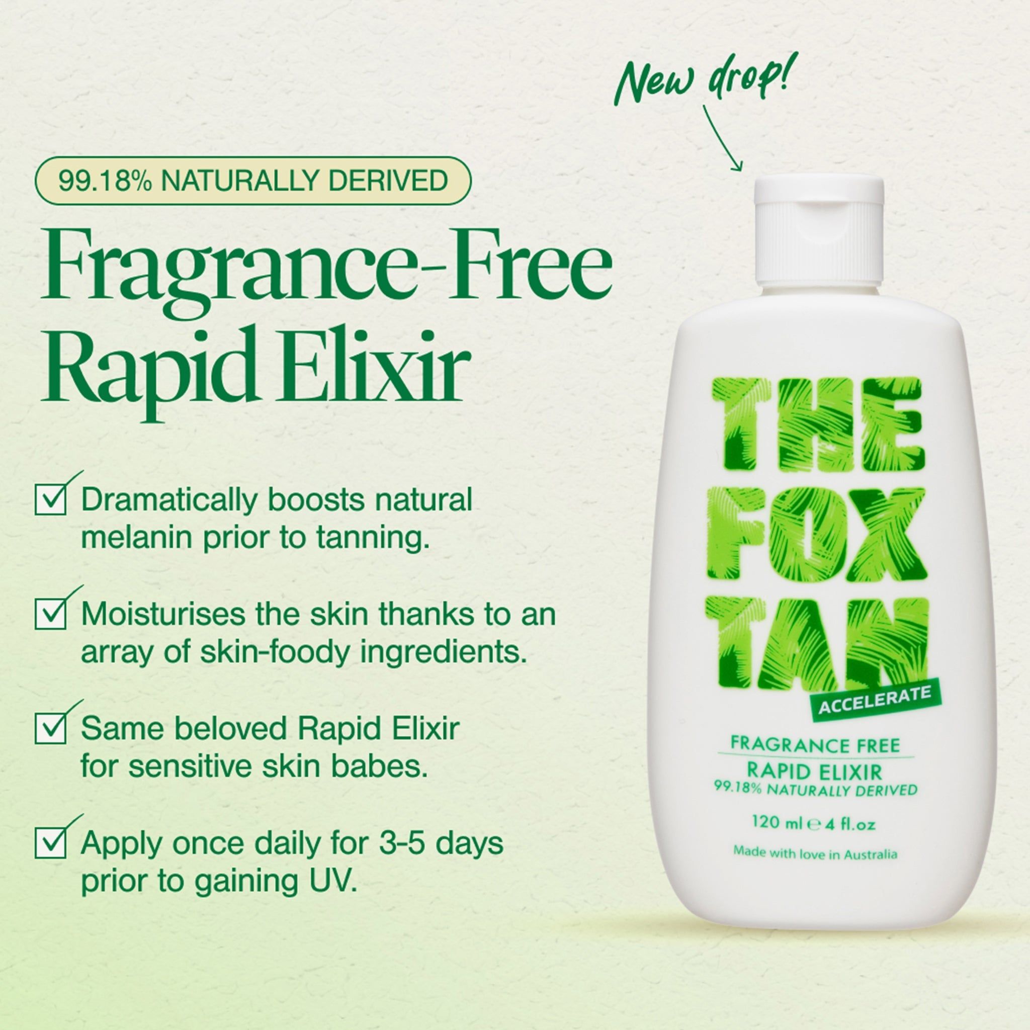 The Fox Tan Fragrance Free Rapid Tanning Elixir