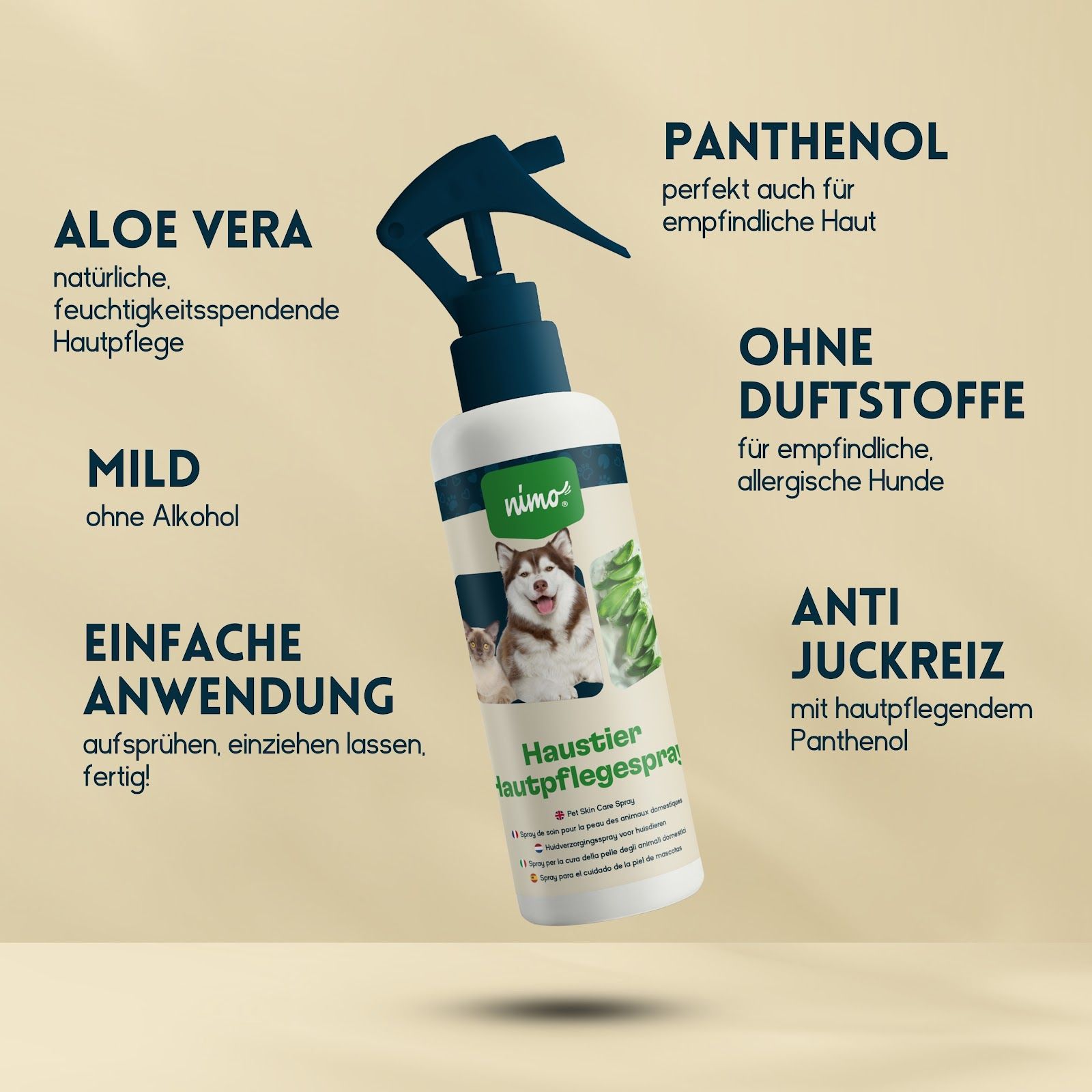 nimo® spray de soin pour la peau des animaux demestiques