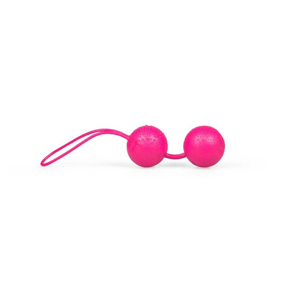 Roze Joyballs Trend bekkenbodemtrainers met koord op witte achtergrond.