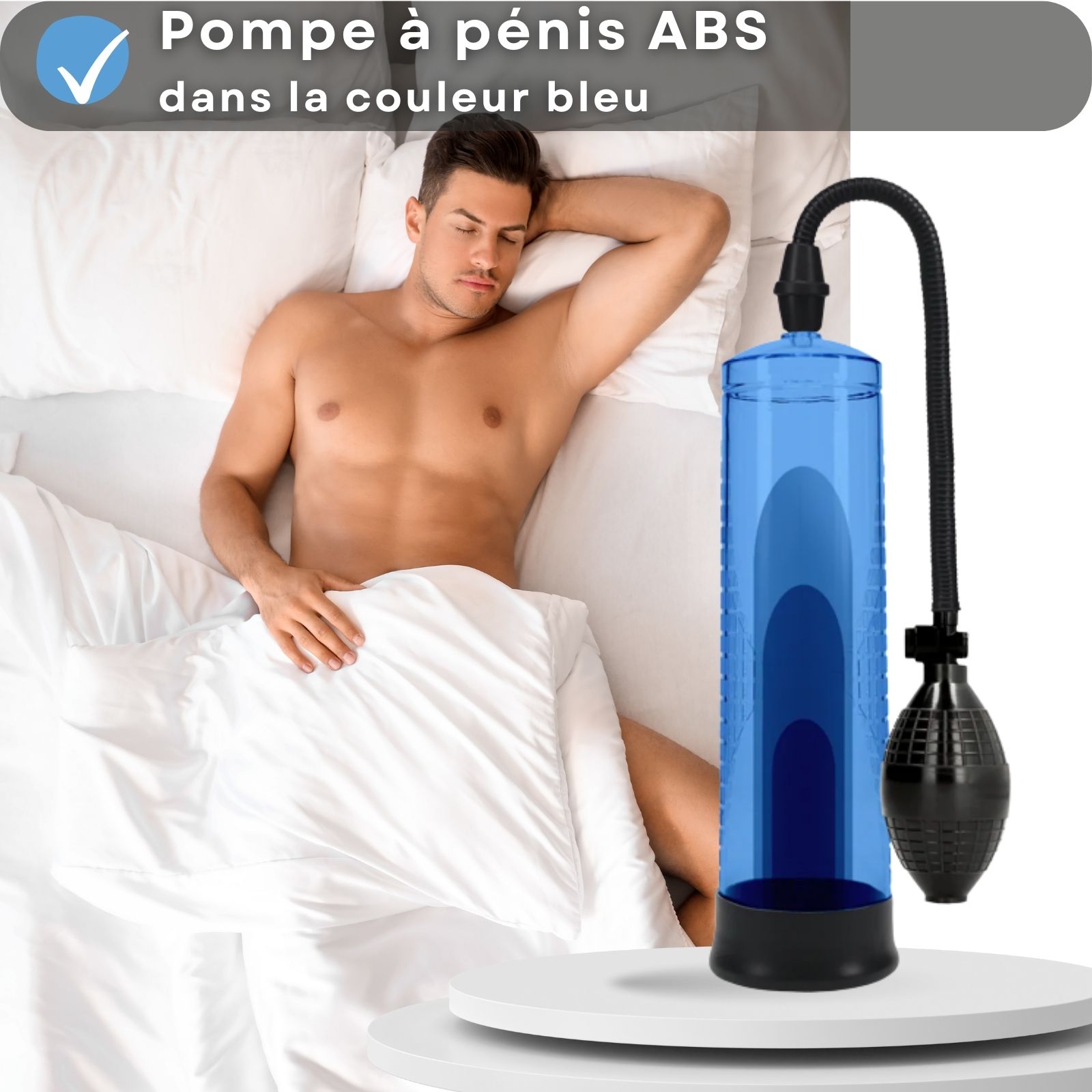 Lovelyness - Pompe à pénis avec boule de pompage - Bleu
