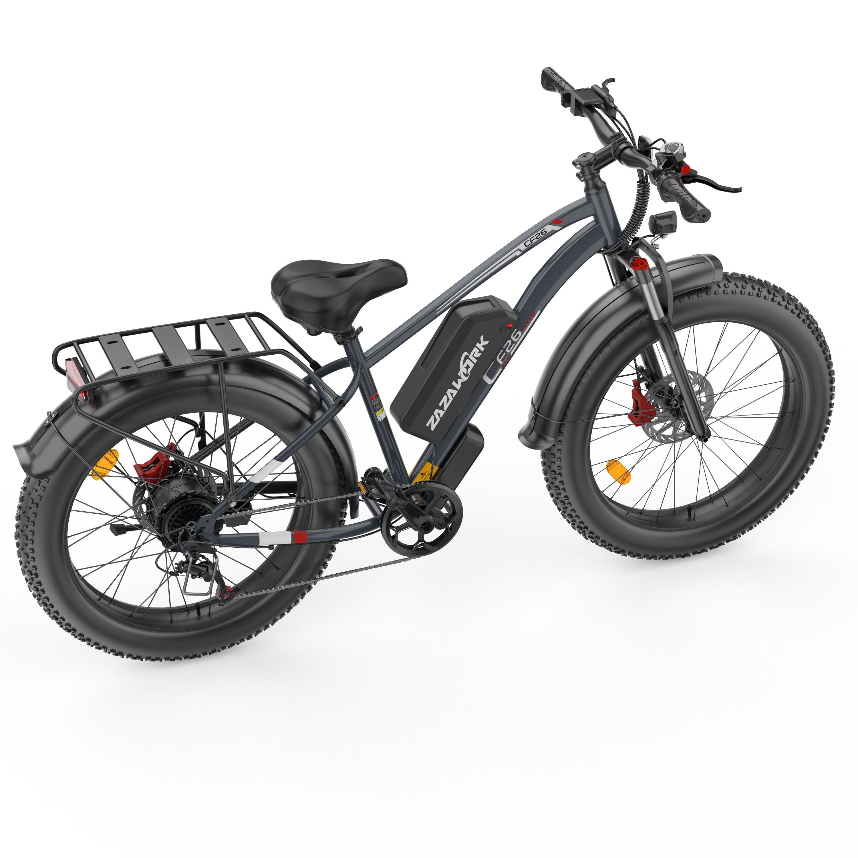 ZAZAWORK CF26 Elektrische fiets voor volwassenen, 48V 20AH accu, hydraulische schijfremmen