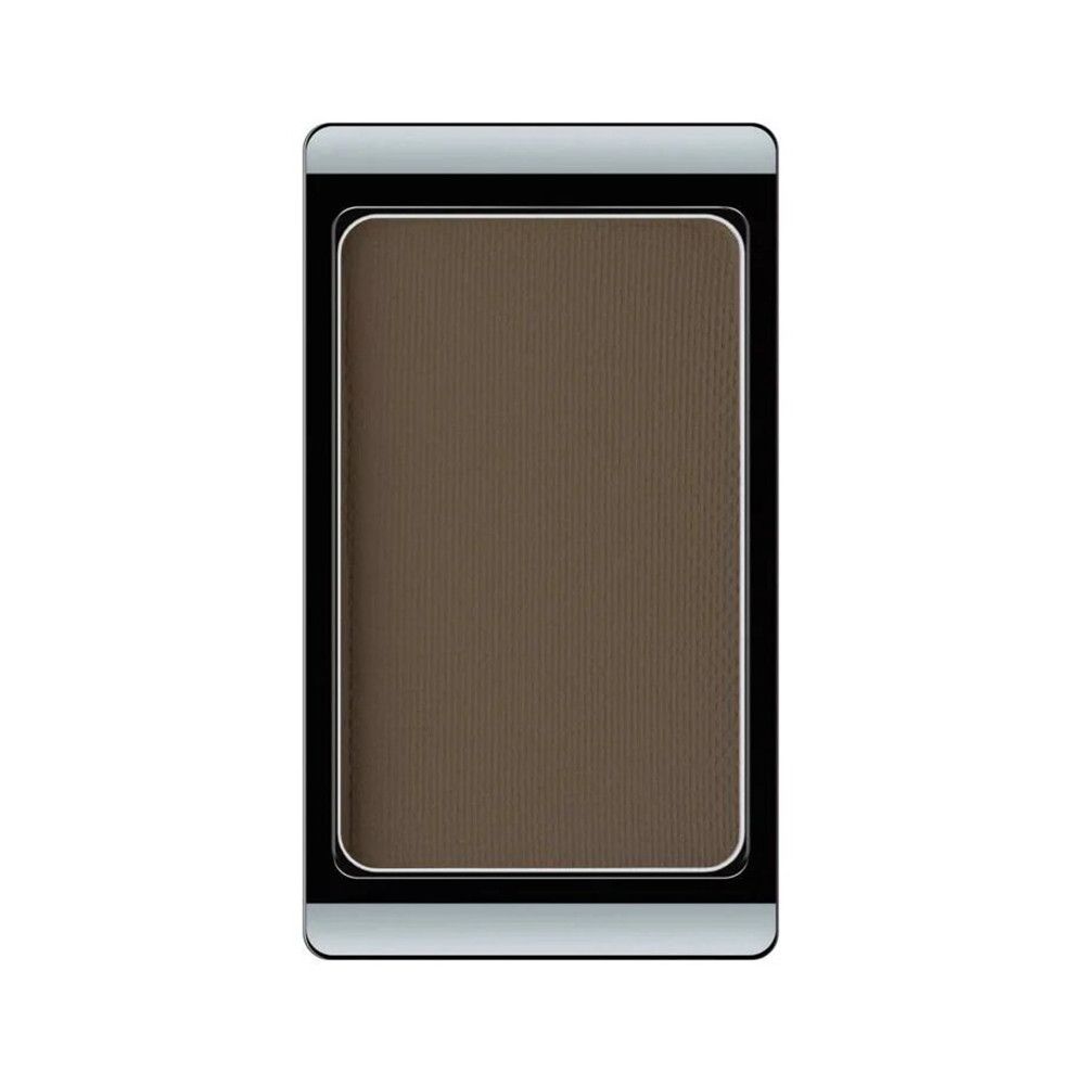 Fard à paupières Dunkelgrau Mocha dans un boîtier rectangulaire avec cadre noir et bordure argentée.